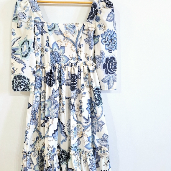 SundayUp Jacobean Floral Cotton Midi Dress - Small - Picture 5 of 11